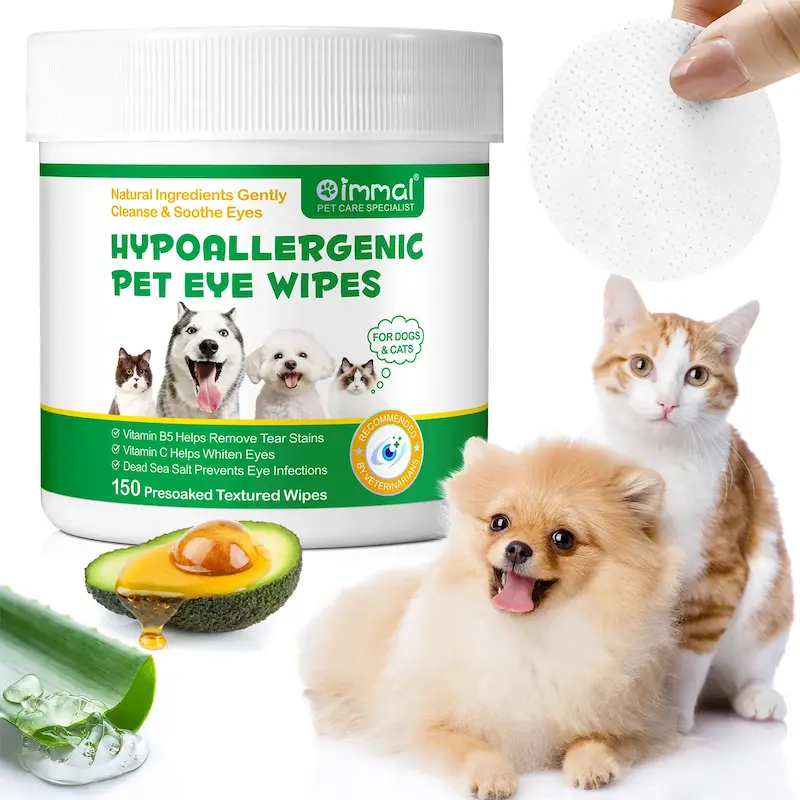 پد پاک کننده چشم سگ و گربه اویمال Oimmal Hypoallergenic Pet Eye Wipes تعداد 150 عددی
