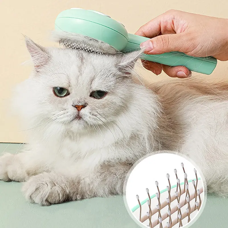 برس سگ و گربه طرح گل Flower Pet Comb دارای دکمه تخلیه