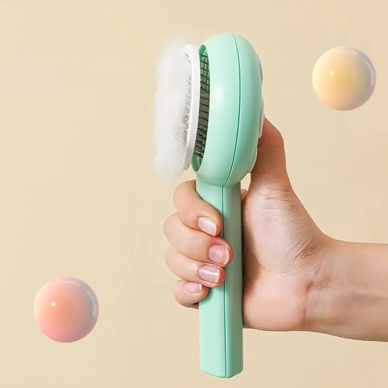 برس سگ و گربه طرح گل Flower Pet Comb دارای دکمه تخلیه