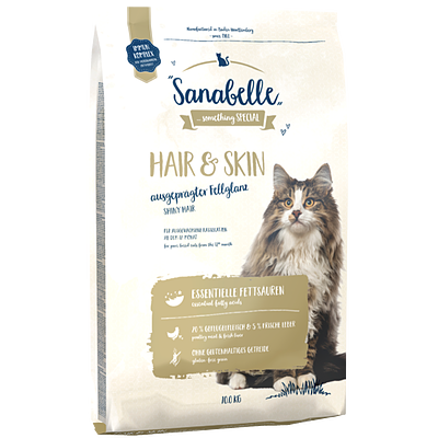 غذای خشک گربه سانابل Sanabelle مدل پوست و مو Hair & Skin وزن 2 کیلوگرم