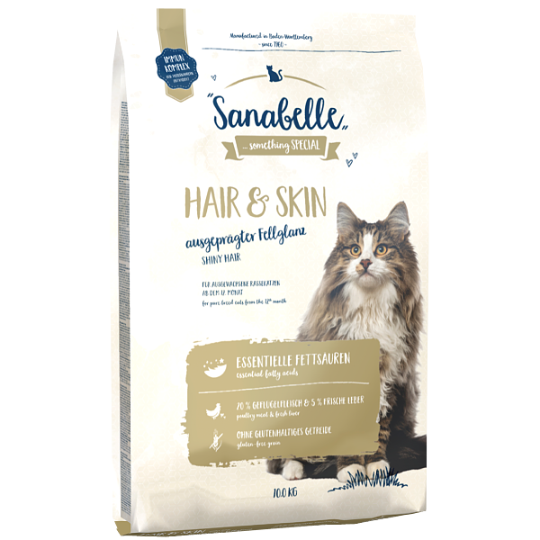 غذای خشک گربه سانابل Sanabelle مدل پوست و مو Hair & Skin وزن 2 کیلوگرم