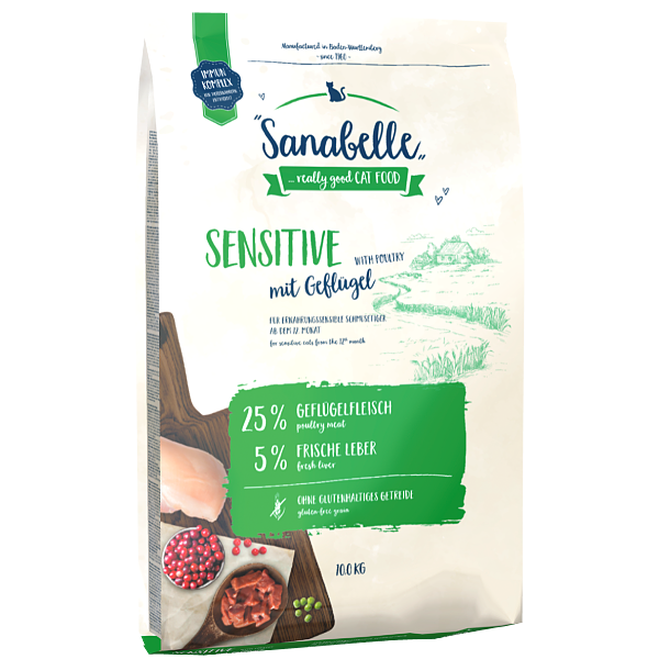 غذای خشک گربه سانابل Sanabelle مدل Sensitive وزن 2 کیلوگرم