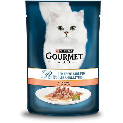 غذای پوچ گربه گورمه Gourmet با طعم ماهی قزل آلا وزن 85 گرم