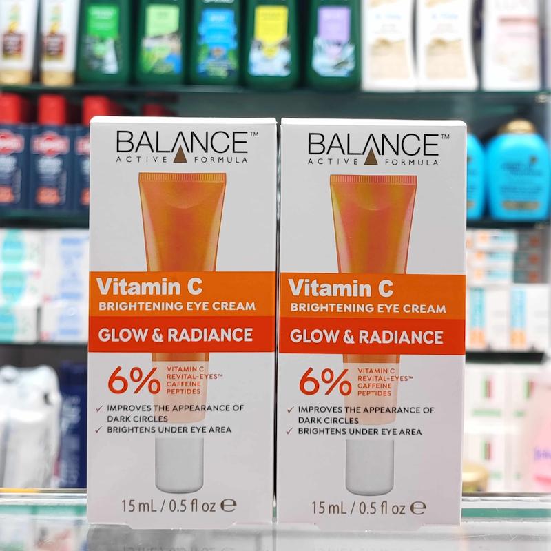 سرم دور چشم روشن کننده ویتامین سی بالانس 15 میل مدل GLOW & RADIANCE