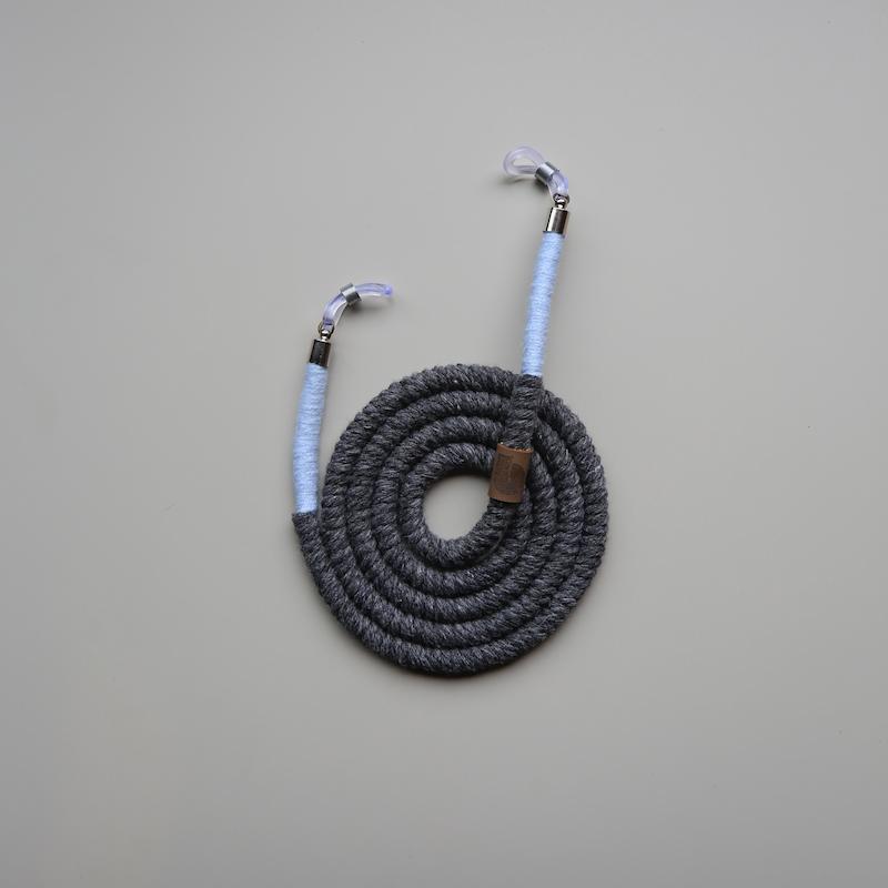 بند عینک دو رنگ طوسی/ابی روشن پاد