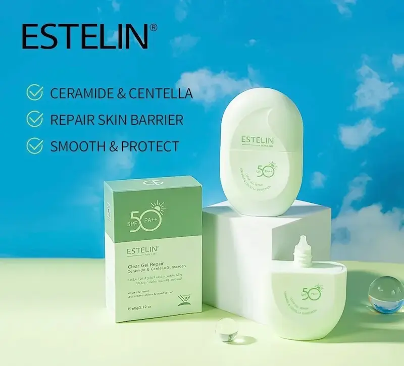 ضد آفتاب ترمیم کننده استلین سبز SPF50 حاوی سرامید و سنتلا