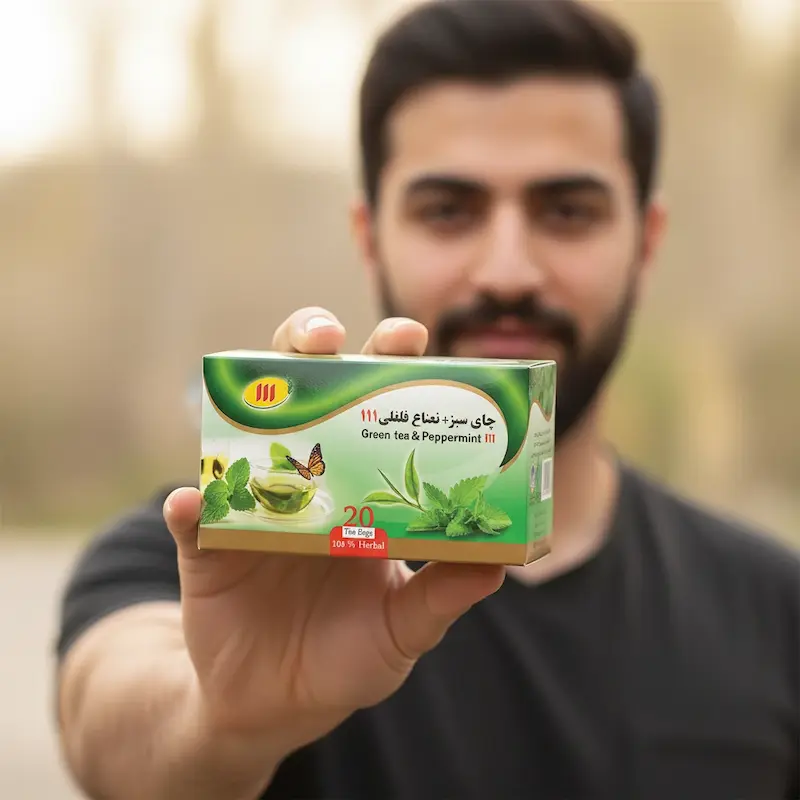 دمنوش چای سبز و نعنا فلفلی