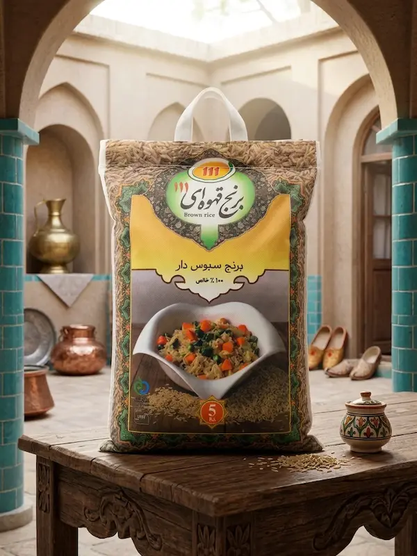 برنج قهوه‌ای ۱۱۱ - ۵ کیلویی