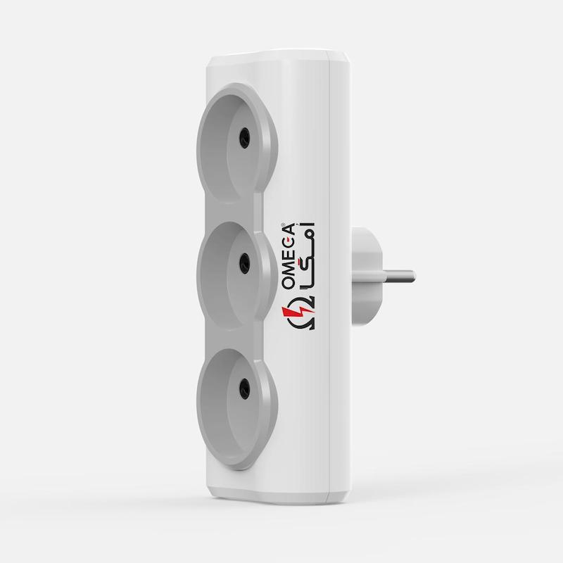 رابط برق سه خانه استاندارد دیواری امگا