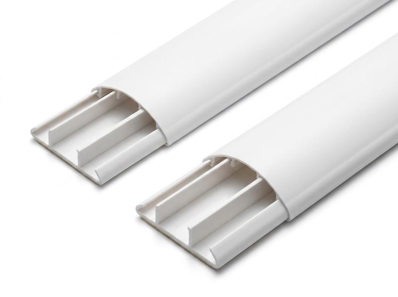داکت زمینی نیم گرد چسب دار سفید دانوب 10×30 شاخه 2 متری مناسب عبور ایمن و محافظت از سیم و کابل روی کف