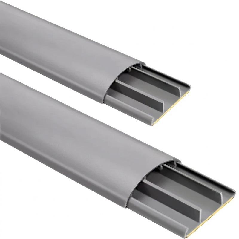 داکت زمینی نیم گرد چسب دار طوسی دانوب 25×120 شاخه 2 متری مناسب عبور و محافظت از حجم بالای سیم و کابل روی کف
