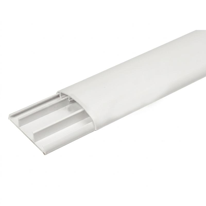 داکت زمینی نیم گرد ساده دانوب 20×90 سفید شاخه 2 متری مناسب محافظت و عبور انواع سیم و کابل روی کف