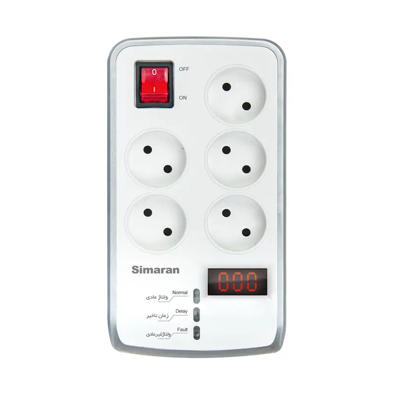 محافظ ولتاژ ۵ راهی دیجیتال صوتی تصویری سیماران مدل D-525-28-SM  با کابل ۲۸۰ سانتی