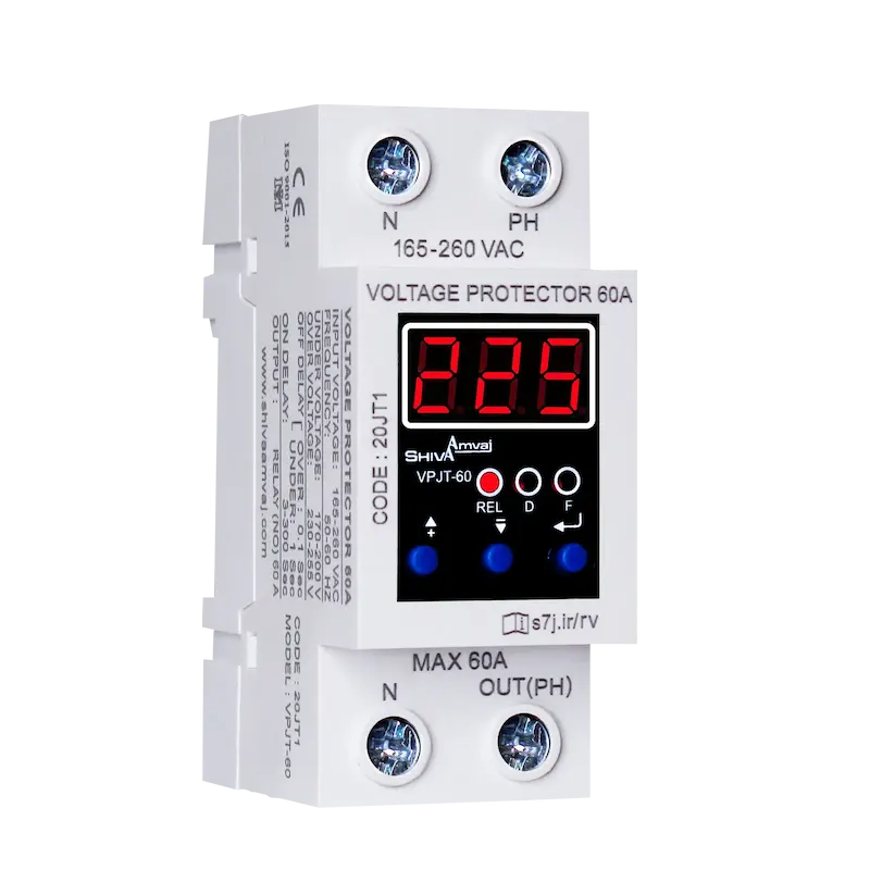 محافظ ولتاژ دیجیتال 60 آمپر شیوا امواج مدل VPJT-60