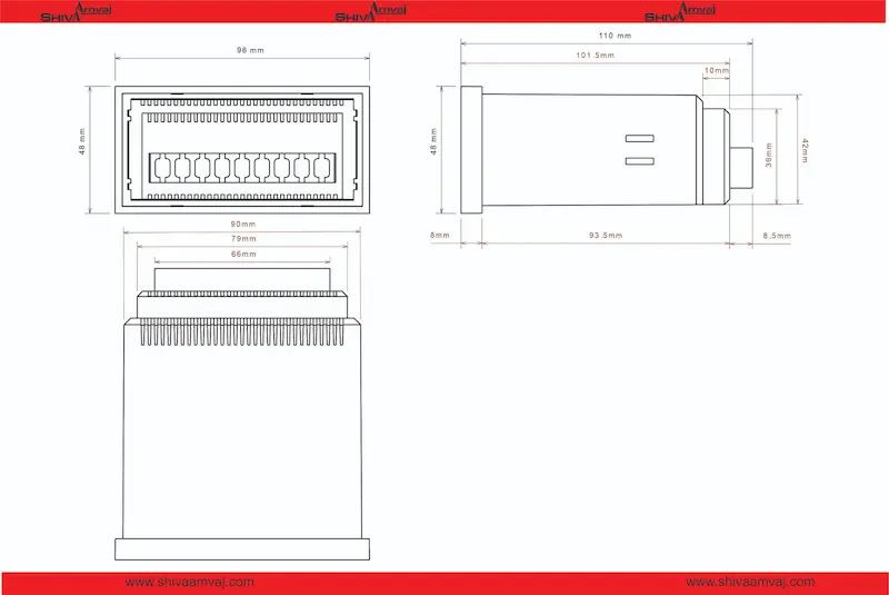 راهنما آمپرمتر 96×48 شیوا امواج مدل AMU-6000A کد 21U1