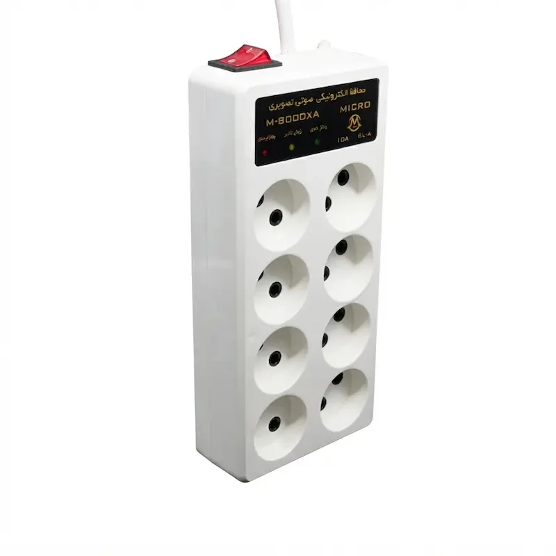 محافظ آنالوگ هشت خانه صوتی و تصویری میکرومکس الکترونیک با کابل ۲ متری 8LA (10A)
