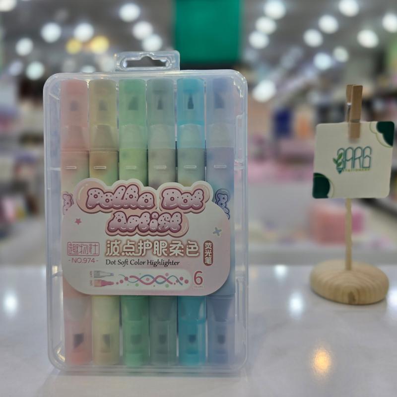 هایلایتر دورو سر جعبه طلقی پک 6 عددی آرتیست