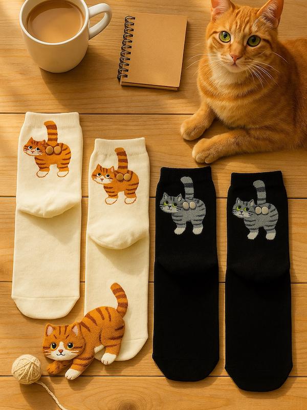 جوراب ساق دار گربه گیلاس دار