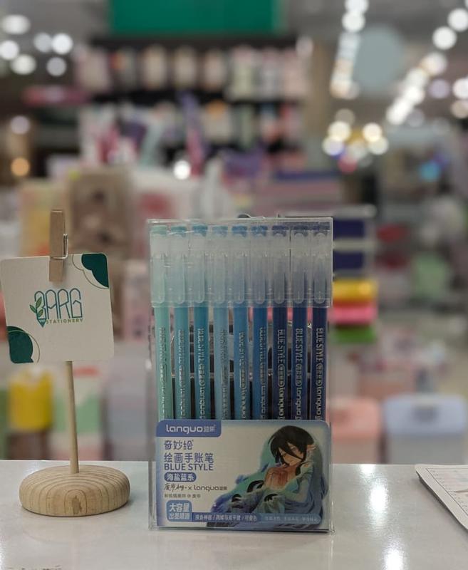 خودکار رنگی طیف آبی پک 9 عددی برند لانگو 