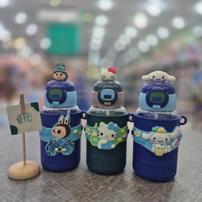 بطری نی دار طرح دار میکس