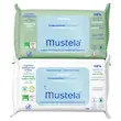 دستمال مرطوب 60عددی موستلا رایحه ملایم ضدحساسیت پایه آب mustela 