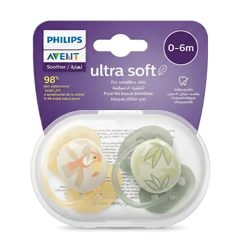 پستانک الترا سافت 0-6 ماه کاسکو و برگ کد SCF091/07 فیلیپس اونت Philips Avent 