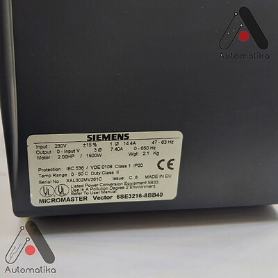 MICRO MASTER SIEMENS 6SE3216_8BB40