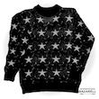 پلیور مشکی طرح ستاره با بافت برجسته – استایل خیابانی خاص مردانه | black Knitted Star Sweater – Unique Streetwear Style for Men