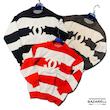 پلیور راه‌راه شیری و مشکی طرح شنل مدل لوکس پاییزی | CHANEL Striped Knit Sweater – milky & black 