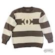 پلیور راه‌راه شیری و قهوه‌ای طرح شنل مدل لوکس پاییزی | CHANEL Striped Knit Sweater – Milky & Brown