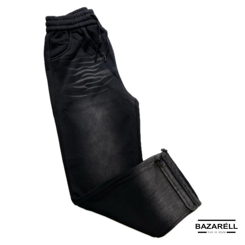 شلوار اسلش جاگر مشکی زغالی مردانه با افکت محو و طرح سایه‌دار | استایل خاص و متفاوت بازارل BAZARELL Charcoal Shadow Jogger Pants for Men | Unique Faded Design and Urban Street Style