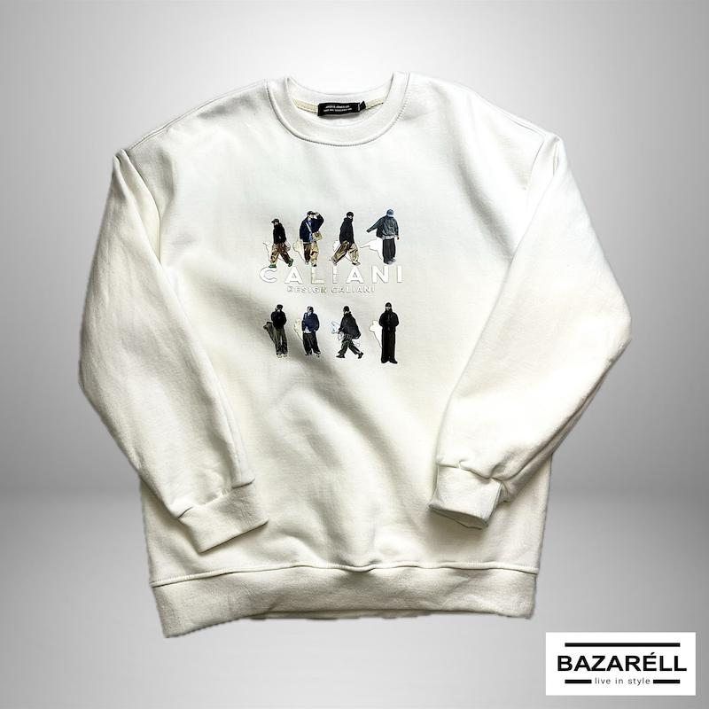 هودی سفید مردانه طرح Galliani Collection با دوخت و چاپ خاص – BAZARÈLL ‏Men’s White “Galliani Collection” Hoodie – Premium Fleece by BAZARÈLL