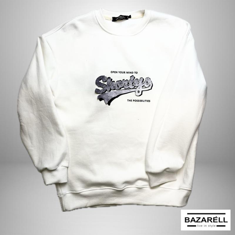 هودی سفید پریمیوم بازارل مدل Shorty’s | استایل خاص خیابانی با پارچه سه‌نخ پشت کرک Bazaréll Shorty’s Premium Streetwear White Hoodie | Urban Luxury Triple-Fleece Design for Men