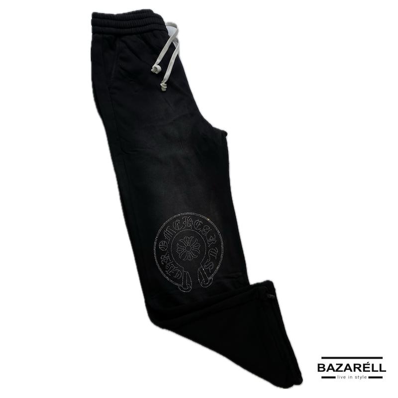 شلوار اسلش جاگر مشکی نگین‌دار طرح BALENCIAGA – استایل لاکچری خیابانی زمستانی  Balenciaga Rhinestone Black Jogger Sweatpants – Luxury Winter Streetwear