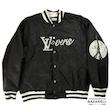 کاپشن بامبر مشکی LV Lovers با یقه راه‌راه LV Lovers Black Bomber Jacket with Striped Collar