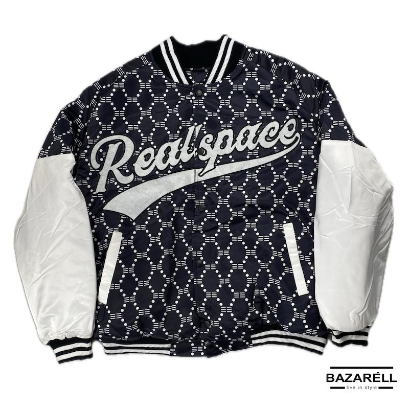 کاپشن بامبر مشکی Realspace با آستین سفید و طرح خاص ورزشی Realspace Black & White Varsity Bomber Jacket – Unisex Streetwear