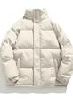 کاپشن پفی چرمی شیری روشن اورسایز زنانه و مردانه مدل مینیمال زمستانی BAZARELL Light Milky Oversized Puffer Jacket Unisex Minimal Winter Style – BAZARELL