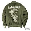 کاپشن بامبر سبز ارتشی طرح Balenciaga پشت‌نویس‌دار Balenciaga Army green Bomber Jacket with Back Print Design