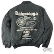 کاپشن بامبر زیتونی طرح Balenciaga پشت‌نویس‌دار Balenciaga Olive Bomber Jacket with Back Print Design