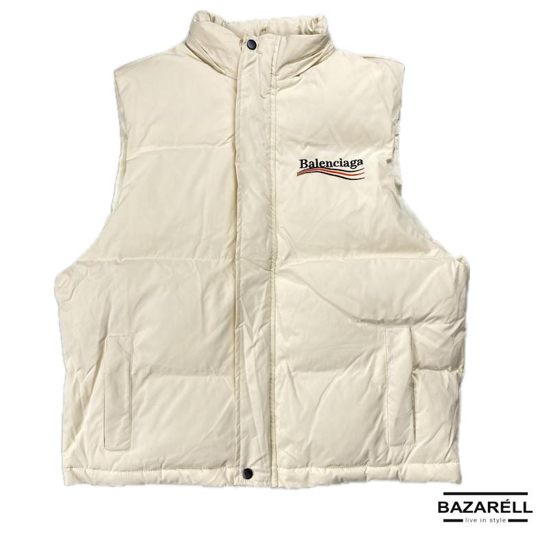 کاپشن پافر طرح بالنسیاگا مدل Signature Streetwear Edition BALENCIAGA White Puffer Jacket – Signature Streetwear Edition