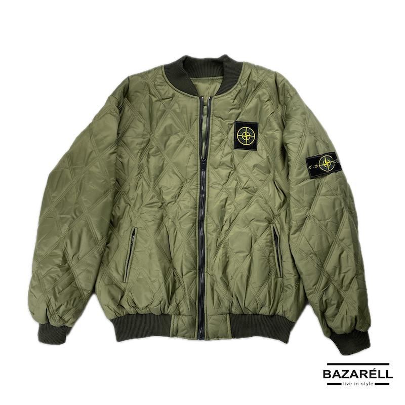 کاپشن بامبر سبز ارتشی مدل Seamix با آستر گرم و طراحی اسپرت زمستانی | Seamix Army Green bomber Jacket with Fleece Inner Lining