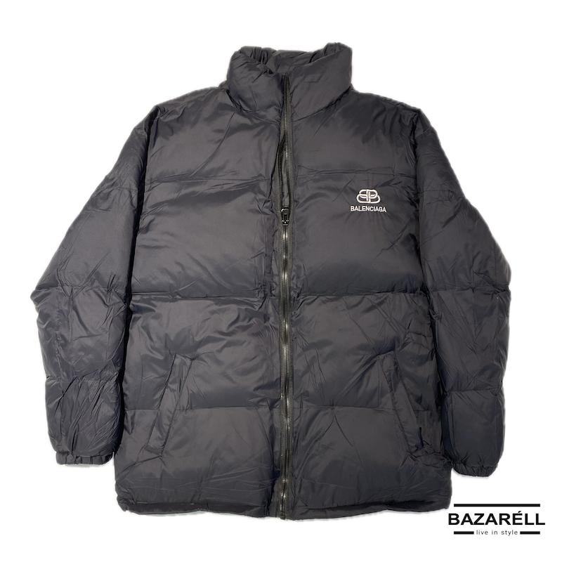 کاپشن پلى‌استر پفی مشکی Balenciaga Classic | کاپشن زمستانی سبک لوکس مردانه و زنانه (آستر پَر) Balenciaga Classic Black Polyester Puffer Jacket | Unisex Luxury Feather-Lined Winter Coat