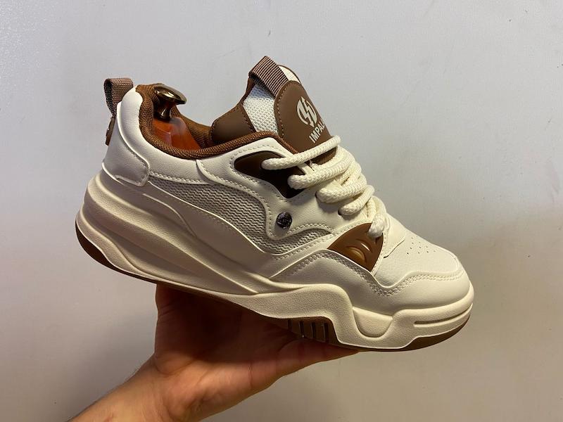 کتونی استریت استایل IMPERIAL بازارِل – رنگ شیری‌قهوه‌ای  BAZARELL IMPERIAL Street-Style Sneakers – Cream/Brown