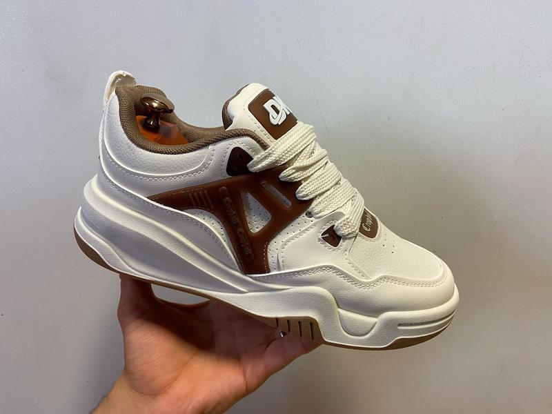 کتونی استریت چانکی دی‌کی مدل شیری–قهوه‌ای | DK Cream–Brown Premium Chunky Sneakers DK Cream–Brown Chunky Sneakers | Retro Runner Premium Edition