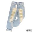 شلوار جین آبی روشن زاپ‌دار طرح ZARA مدل Premium Distressed | استریت‌استایل مدرن زنانه و مردانه ZARA Premium Distressed Light Blue Jeans | Modern Unisex Street Style