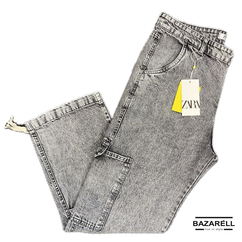 شلوار جین طوسی روشن شش‌جیب مدل Zara Inspired | جین استریت‌استایل تاکتیکال مردانه با پارچه مقاوم و فیت استاندارد  Light Grey Tactical Six-Pocket Jeans | Zara Inspired Streetwear Pants for Men