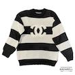 پلیور راه‌راه طرح شنل مدل لوکس پاییزی رنگ شکلاتی | CHANEL Striped Knit Sweater 