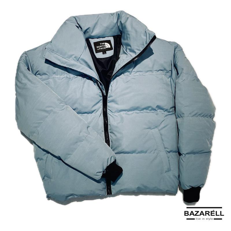 کاپشن پافر آبی یخی طرح north face مدل Urban Freeze Edition – مناسب استایل استریت و روزمره | BAZARELL The North Face Urban Freeze Ice-Blue Puffer Jacket – Streetwear Essential | BAZARELL