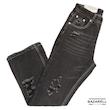 شلوار جین مردانه‌زنانه مشکی زغالی استریت فیت زخمی مدل کرکت ـ BAZARELL Black Charcoal Destroyed Street Jeans