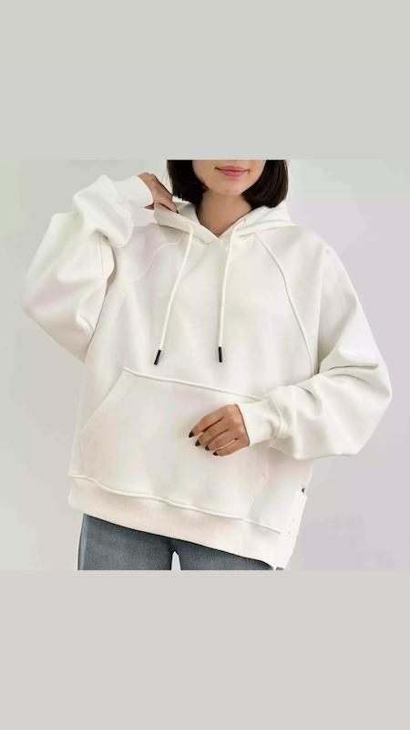 هودی سفید زنانه‌مردانه ضخیم کژوال زمستانی با تن‌خور تمیز و مینیمال – Premium Heavy White Men’s Hoodie | BAZARELL